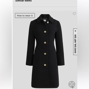 J Crew Factory Lady coat Black size 20